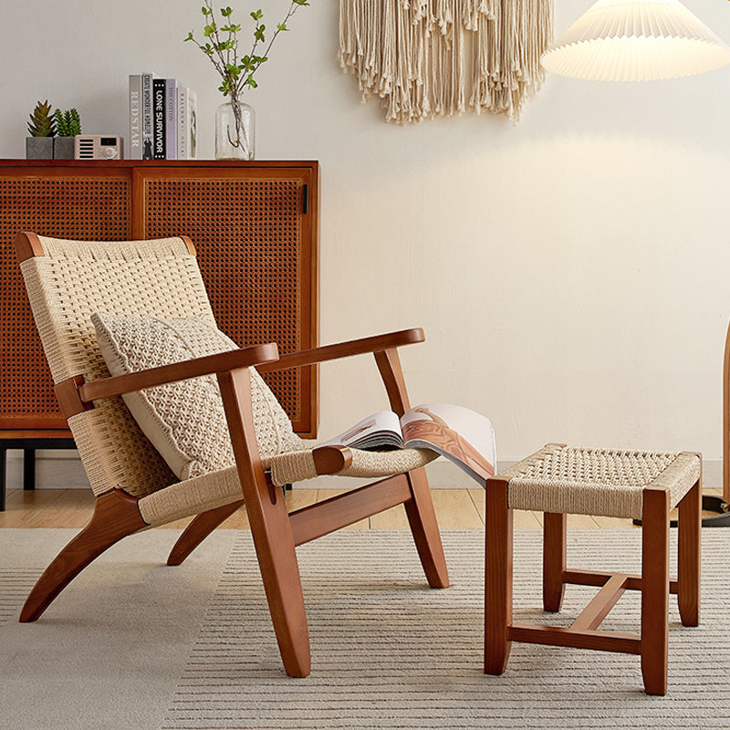 Sillón de acento de madera escandinava marco de madera sólida acento