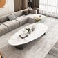 2 Legs Single Coffee Table Slate Oval Coffee Table with Storage
