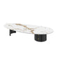 2 Legs Single Coffee Table Slate Oval Coffee Table with Storage