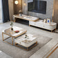 Slate Coffee Table Glam Frame Nesting Coffee Table Set with Drawer Clearhalo 'Coffee & Accent Tables' 'Coffee Tables' 'coffee_tables' 'furn' 'furn_coffee_tables' 'Furniture' 'Living Room Furniture' 7136046