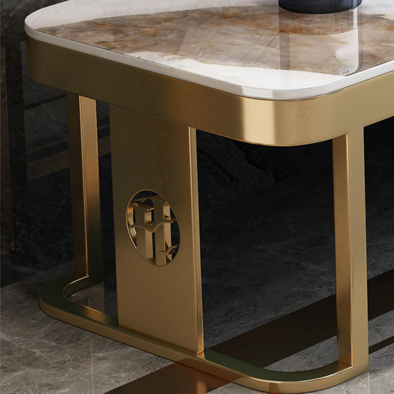 Slate Coffee Table Glam Frame Nesting Coffee Table Set with Drawer Clearhalo 'Coffee & Accent Tables' 'Coffee Tables' 'coffee_tables' 'furn' 'furn_coffee_tables' 'Furniture' 'Living Room Furniture' 7136052