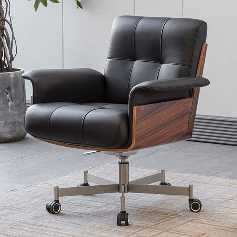 Modern Desk Chair Fixed Arms Upholstered No Distressing Office Chair 1 Piece Casters Included Clearhalo 'furn' 'furn_office_chair' 'Furniture' 'Office Chairs' 'Office Furniture' 'office_chair' 7136649