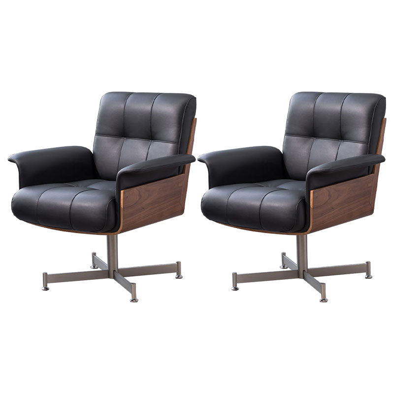 Modern Desk Chair Fixed Arms Upholstered No Distressing Office Chair 2 Piece Set Casters Not Included Clearhalo 'furn' 'furn_office_chair' 'Furniture' 'Office Chairs' 'Office Furniture' 'office_chair' 7136660