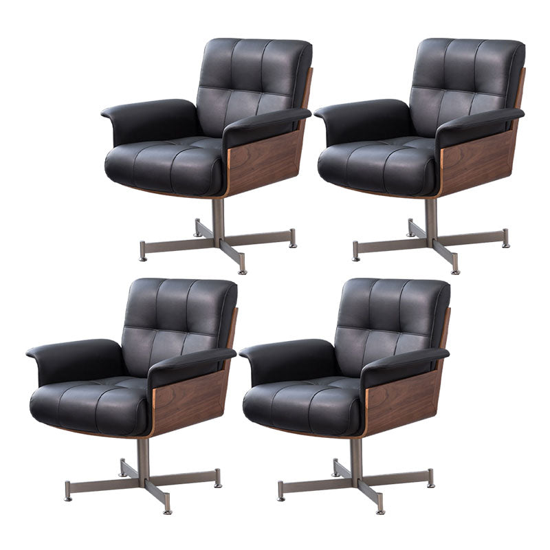 Modern Desk Chair Fixed Arms Upholstered No Distressing Office Chair 4 Piece Set Casters Not Included Clearhalo 'furn' 'furn_office_chair' 'Furniture' 'Office Chairs' 'Office Furniture' 'office_chair' 7136663