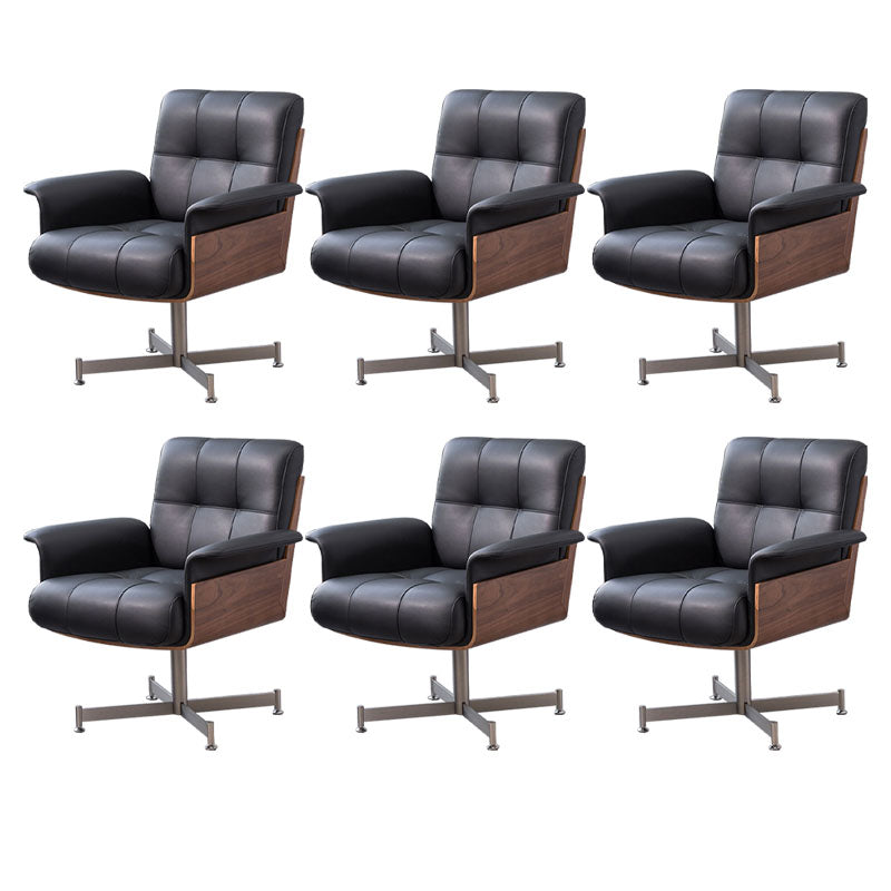 Modern Desk Chair Fixed Arms Upholstered No Distressing Office Chair 6 Piece Set Casters Not Included Clearhalo 'furn' 'furn_office_chair' 'Furniture' 'Office Chairs' 'Office Furniture' 'office_chair' 7136665