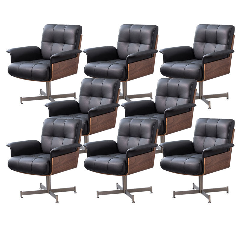 Modern Desk Chair Fixed Arms Upholstered No Distressing Office Chair 8 Piece Set Casters Not Included Clearhalo 'furn' 'furn_office_chair' 'Furniture' 'Office Chairs' 'Office Furniture' 'office_chair' 7136666