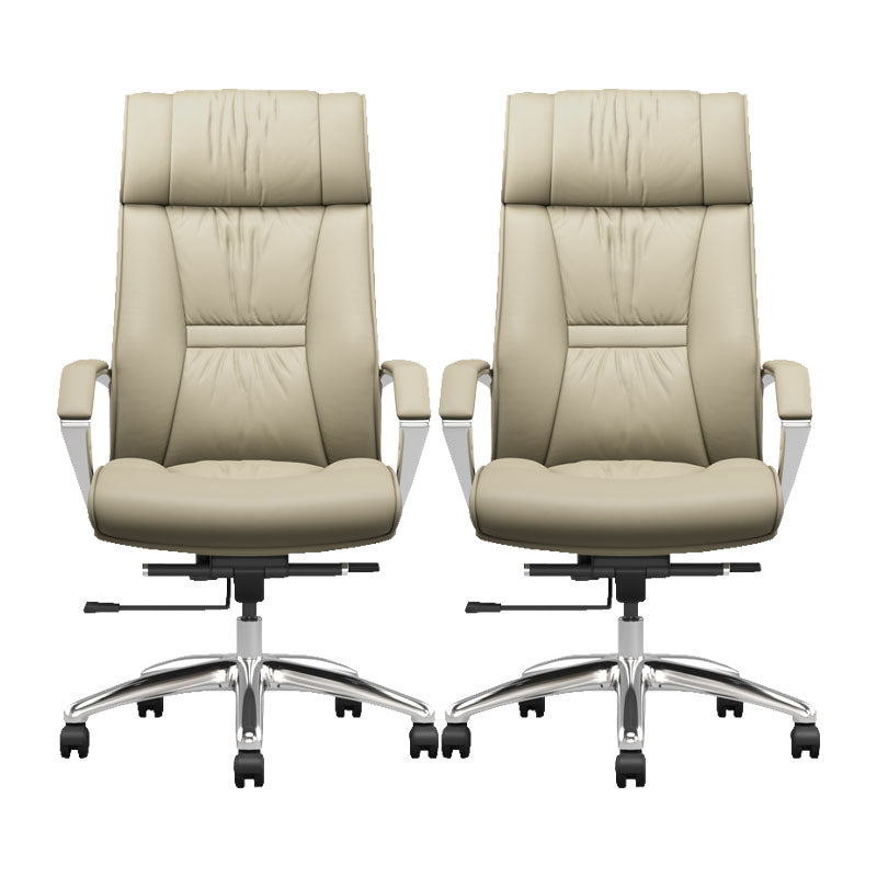 Contemporary Leather Managers Chair Padded Arms Desk Chair for Office