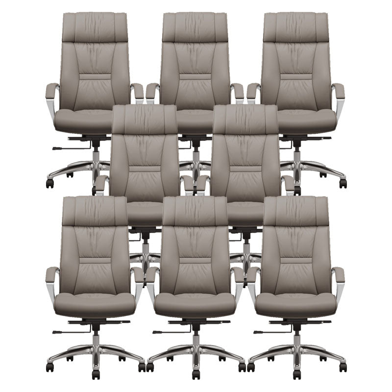 Contemporary Leather Managers Chair Padded Arms Desk Chair for Office