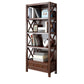 Wooden Standard Bookshelf Contemporary Closed Back Bookcase with Drawers