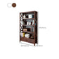 Wooden Standard Bookshelf Contemporary Closed Back Bookcase with Drawers