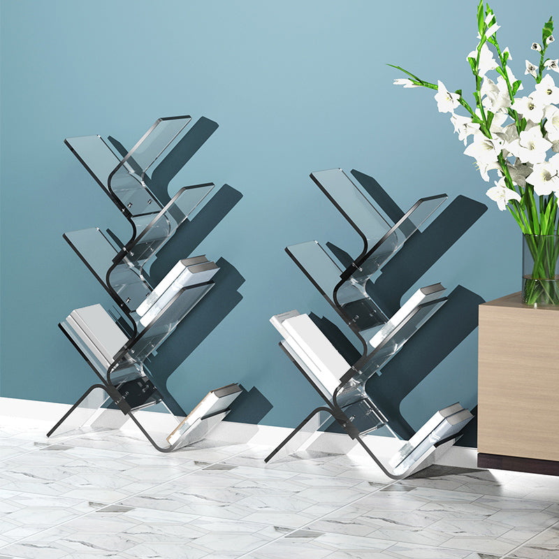 Modern Open Back Standard Bookshelf Acrylic Bookcase with Shelves for Study Room Clearhalo 'Bookcases' 'furn' 'furn_bookcases' 'Furniture' 'Office Furniture' 7139025