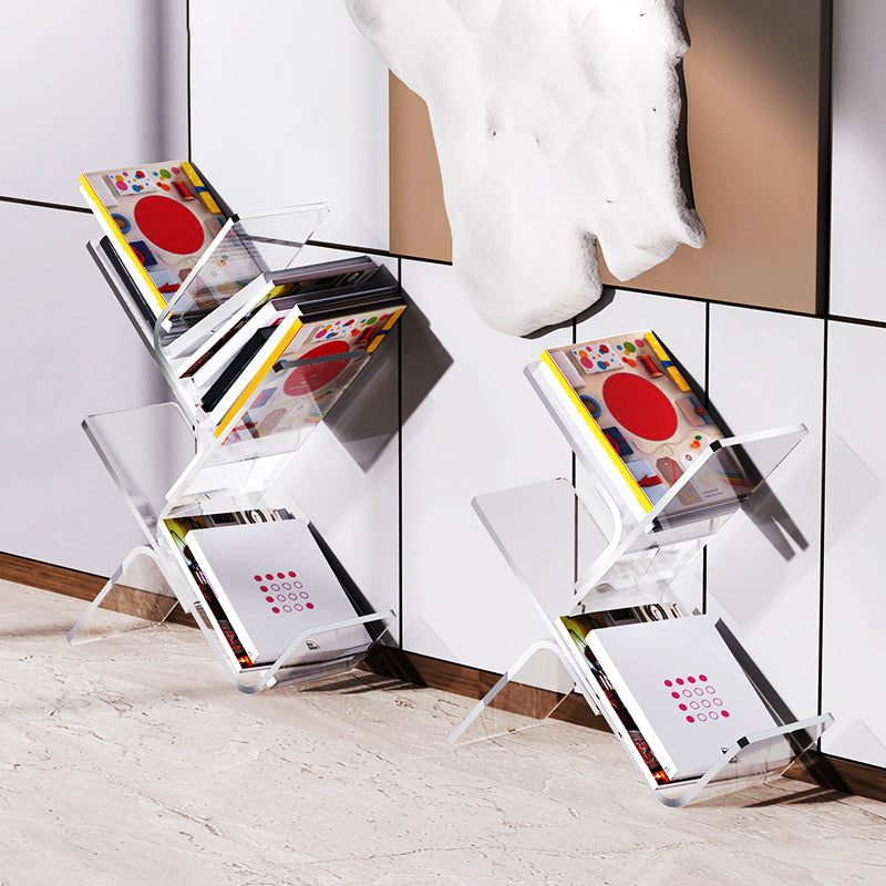 Modern Open Back Standard Bookshelf Acrylic Bookcase with Shelves for Study Room Clearhalo 'Bookcases' 'furn' 'furn_bookcases' 'Furniture' 'Office Furniture' 7139028