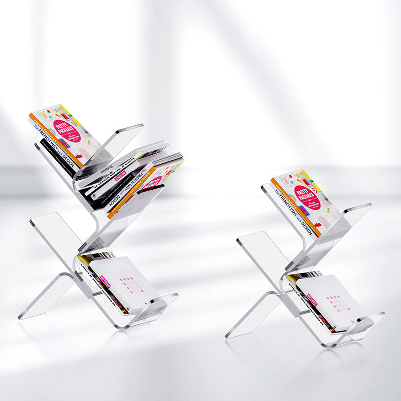 Modern Open Back Standard Bookshelf Acrylic Bookcase with Shelves for Study Room Clearhalo 'Bookcases' 'furn' 'furn_bookcases' 'Furniture' 'Office Furniture' 7139042