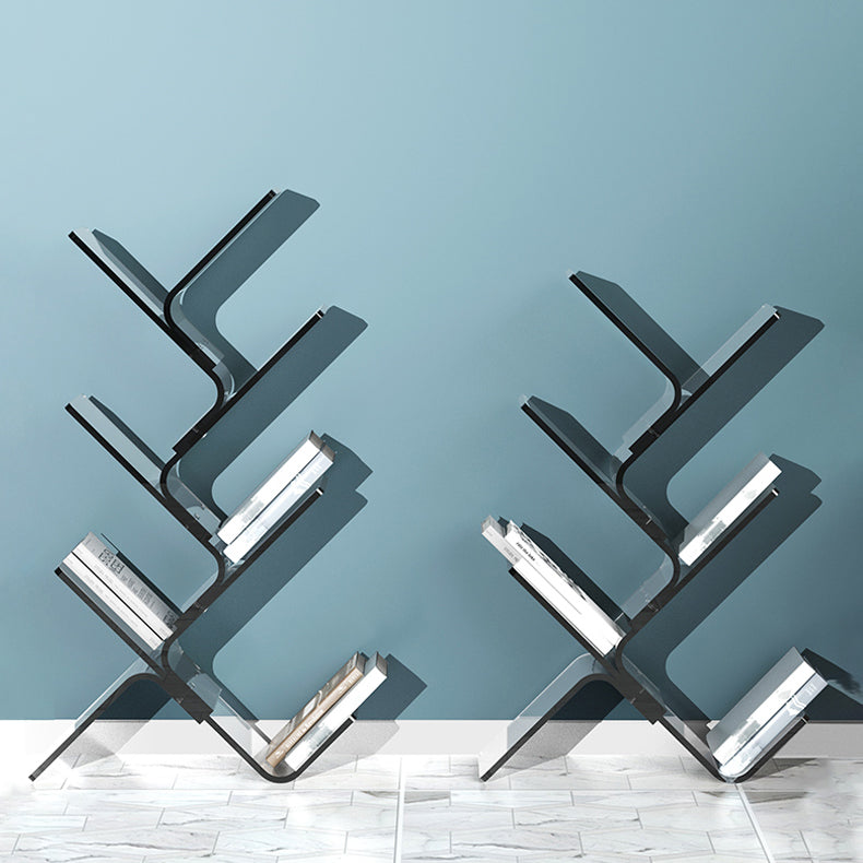 Modern Open Back Standard Bookshelf Acrylic Bookcase with Shelves for Study Room Clearhalo 'Bookcases' 'furn' 'furn_bookcases' 'Furniture' 'Office Furniture' 7139043