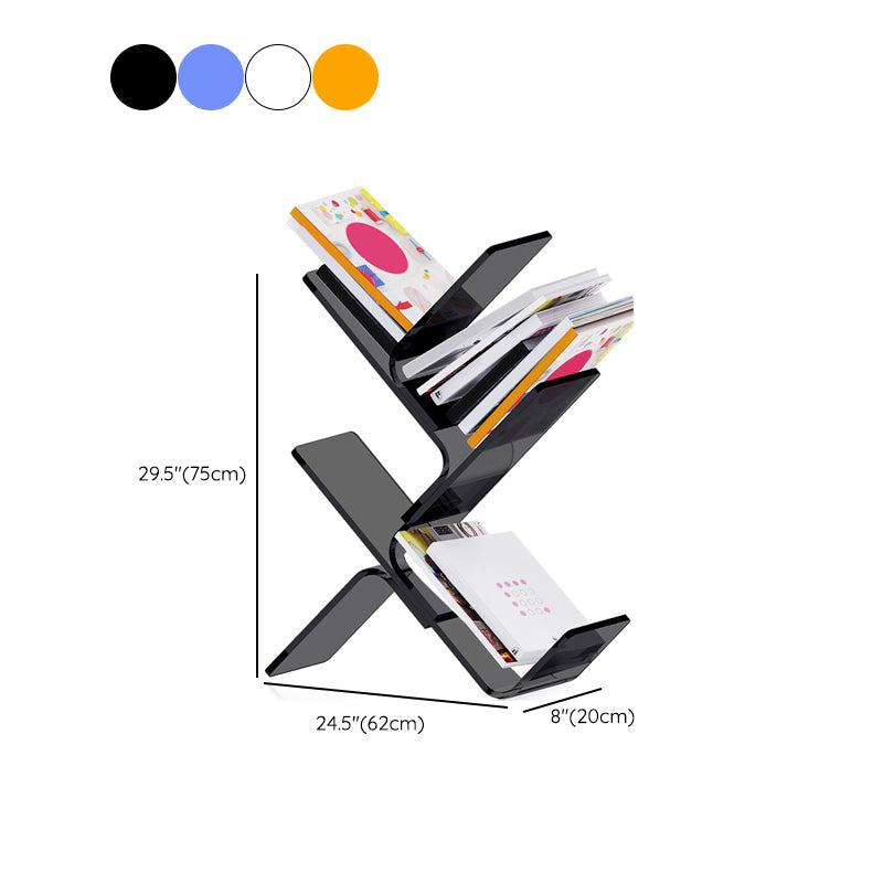 Modern Open Back Standard Bookshelf Acrylic Bookcase with Shelves for Study Room Clearhalo 'Bookcases' 'furn' 'furn_bookcases' 'Furniture' 'Office Furniture' 7139048
