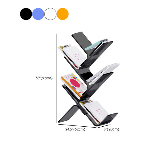 Modern Open Back Standard Bookshelf Acrylic Bookcase with Shelves for Study Room Clearhalo 'Bookcases' 'furn' 'furn_bookcases' 'Furniture' 'Office Furniture' 7139049