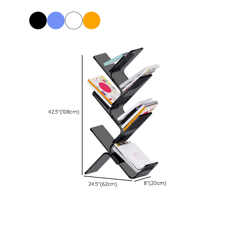 Modern Open Back Standard Bookshelf Acrylic Bookcase with Shelves for Study Room Clearhalo 'Bookcases' 'furn' 'furn_bookcases' 'Furniture' 'Office Furniture' 7139050