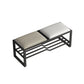 Modern Style Entryway Bench Cushioned Rectangle Metal Seating Bench 31"L x 14"W x 18"H Houndstooth pattern Black Clearhalo 'Benches' 'Chairs & Seating' 'furn' 'furn_benches' 'Furniture' 'Living Room Furniture' 7139053