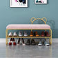 Modern Metal Entryway Bench Cushioned Rectangle Shoe Storage Seating Bench 47"L x 13"W x 18"H Pink Gold Clearhalo 'Benches' 'Chairs & Seating' 'furn' 'furn_benches' 'Furniture' 'Living Room Furniture' 7139090