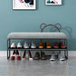 Modern Metal Entryway Bench Cushioned Rectangle Shoe Storage Seating Bench 47"L x 13"W x 18"H Gray Black Clearhalo 'Benches' 'Chairs & Seating' 'furn' 'furn_benches' 'Furniture' 'Living Room Furniture' 7139092