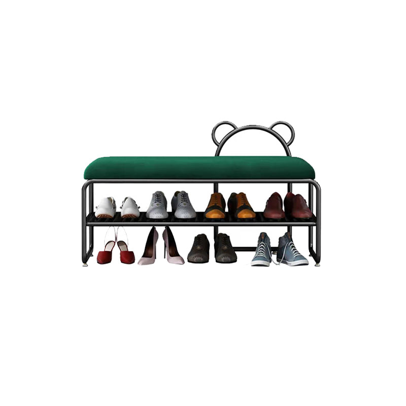 Modern Metal Entryway Bench Cushioned Rectangle Shoe Storage Seating Bench Green Black Clearhalo 'Benches' 'Chairs & Seating' 'furn' 'furn_benches' 'Furniture' 'Living Room Furniture' 7139095