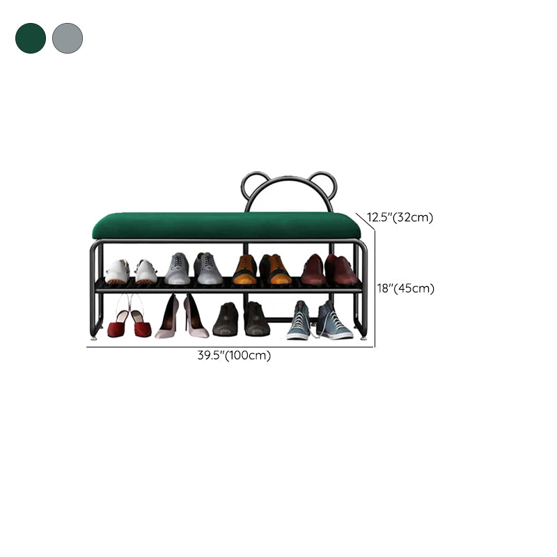 Modern Metal Entryway Bench Cushioned Rectangle Shoe Storage Seating Bench Clearhalo 'Benches' 'Chairs & Seating' 'furn' 'furn_benches' 'Furniture' 'Living Room Furniture' 7139107