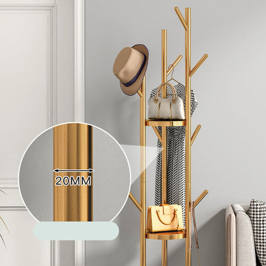 Metal Entry Hall Tree Marble Base Coat Rock with 2 Shelves , 66.92" H Clearhalo 'Entry & Mudroom Furniture' 'furn' 'furn_hall_tree_coat_racks' 'Furniture' 'Hall Trees & Coat Racks' 'hall_tree_coat_racks' 7139165