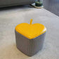 Moderne pouf osmanische Kunstleder gepolstert Houndstooth Heart Form Ottoman