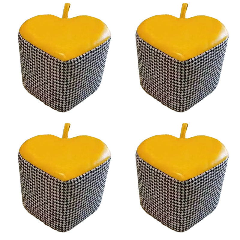 Moderne pouf osmanische Kunstleder gepolstert Houndstooth Heart Form Ottoman