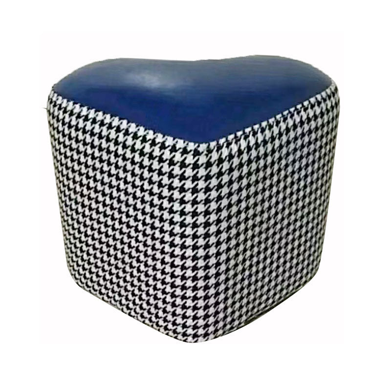 Moderne pouf osmanische Kunstleder gepolstert Houndstooth Heart Form Ottoman