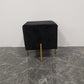 Glam Pouf Ottoman Velvet Upholstered Solid Color Square Ottoman with Metal Legs Black 1 Piece Clearhalo 'furn' 'furn_ottomans_poufs' 'Furniture' 'Living Room Furniture' 'Ottomans & Poufs' 'ottomans_poufs' 7139193