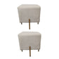 Glam Pouf Ottoman Velvet Upholstered Solid Color Square Ottoman with Metal Legs White 2 Piece Set Clearhalo 'furn' 'furn_ottomans_poufs' 'Furniture' 'Living Room Furniture' 'Ottomans & Poufs' 'ottomans_poufs' 7139200