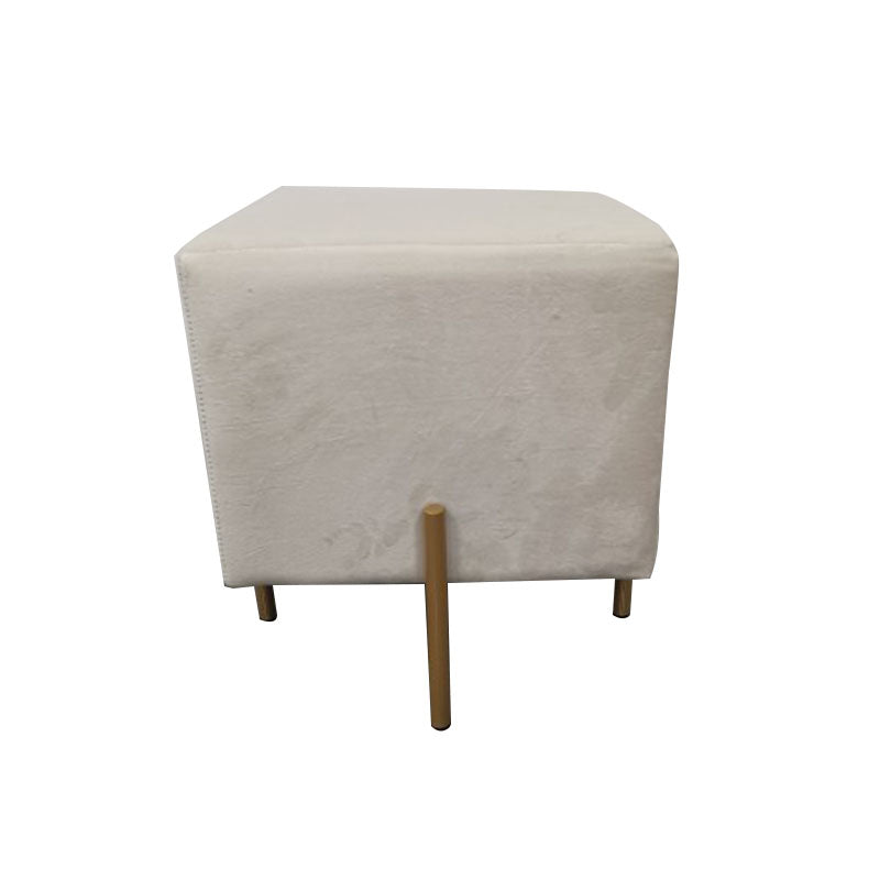 Glam Pouf Ottoman Velvet Upholstered Solid Color Square Ottoman with Metal Legs Clearhalo 'furn' 'furn_ottomans_poufs' 'Furniture' 'Living Room Furniture' 'Ottomans & Poufs' 'ottomans_poufs' 7139201