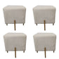 Glam Pouf Ottoman Velvet Upholstered Solid Color Square Ottoman with Metal Legs White 4 Piece Set Clearhalo 'furn' 'furn_ottomans_poufs' 'Furniture' 'Living Room Furniture' 'Ottomans & Poufs' 'ottomans_poufs' 7139203