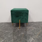 Glam Pouf Ottoman Velvet Upholstered Solid Color Square Ottoman with Metal Legs Green 1 Piece Clearhalo 'furn' 'furn_ottomans_poufs' 'Furniture' 'Living Room Furniture' 'Ottomans & Poufs' 'ottomans_poufs' 7139204