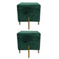 Glam Pouf Ottoman Velvet Upholstered Solid Color Square Ottoman with Metal Legs Green 2 Piece Set Clearhalo 'furn' 'furn_ottomans_poufs' 'Furniture' 'Living Room Furniture' 'Ottomans & Poufs' 'ottomans_poufs' 7139207