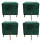 Glam Pouf Ottoman Velvet Upholstered Solid Color Square Ottoman with Metal Legs Green 4 Piece Set Clearhalo 'furn' 'furn_ottomans_poufs' 'Furniture' 'Living Room Furniture' 'Ottomans & Poufs' 'ottomans_poufs' 7139208