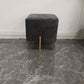 Glam Pouf Ottoman Velvet Upholstered Solid Color Square Ottoman with Metal Legs Dark Gray 1 Piece Clearhalo 'furn' 'furn_ottomans_poufs' 'Furniture' 'Living Room Furniture' 'Ottomans & Poufs' 'ottomans_poufs' 7139214