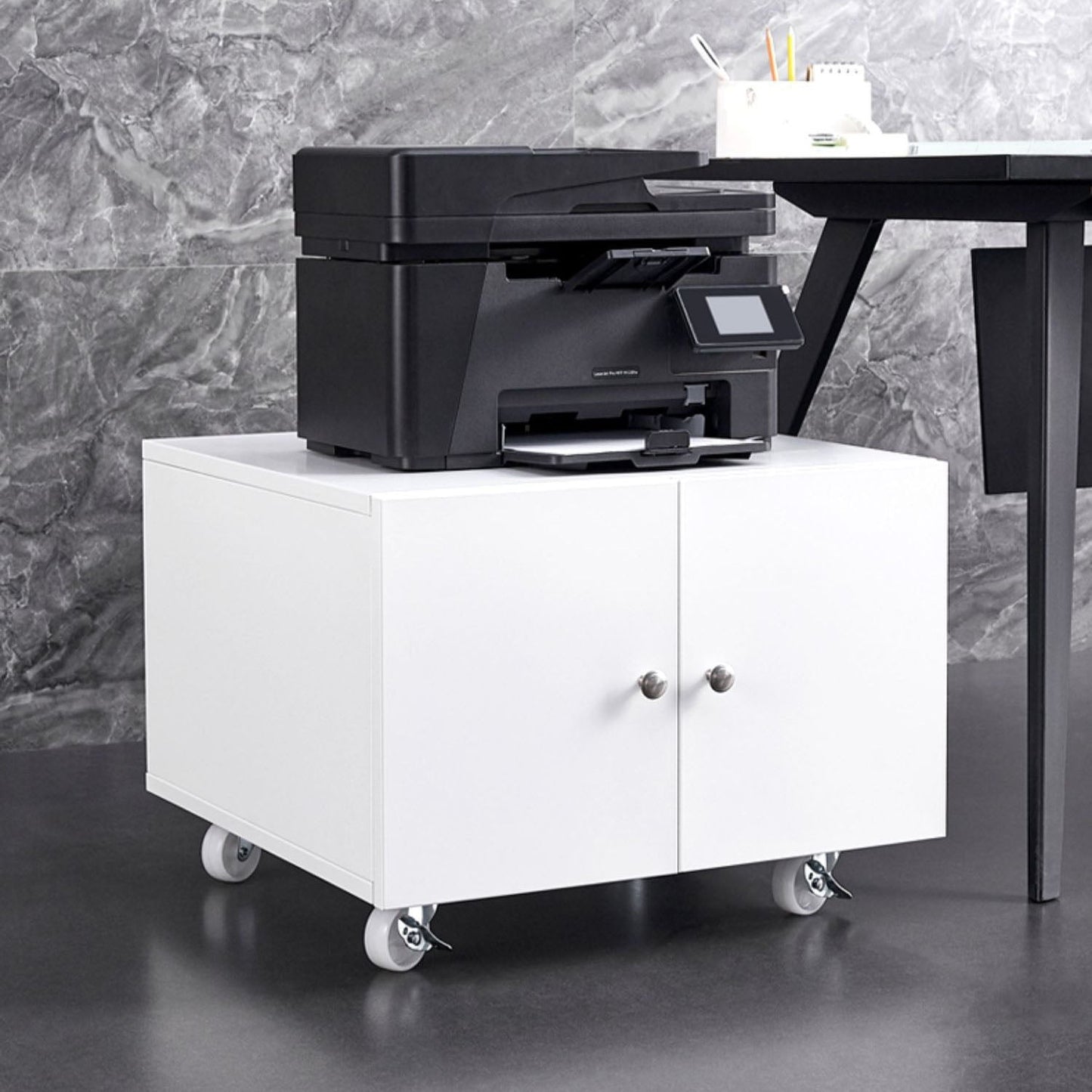 Gabinete contemporáneo de estantes de almacenamiento de acero Archivo con ruedas