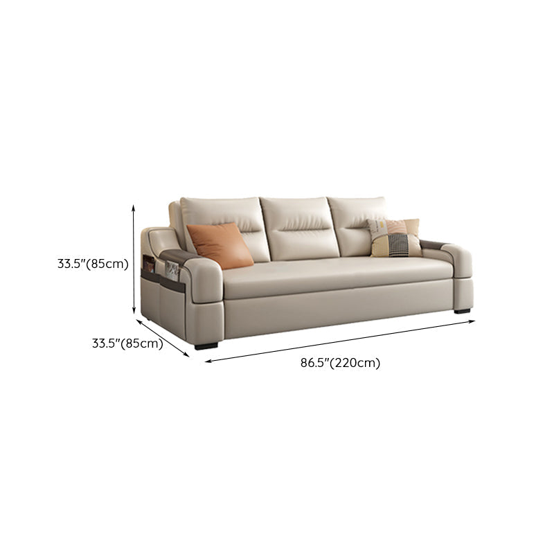 Contemporary Foldable Futon Sleeper White Futon Sleeper Sofa with Storage Clearhalo 'furn' 'furn_futons' 'Furniture' 'Futons & Daybeds' 'Futons' 'Living Room Furniture' 7139494