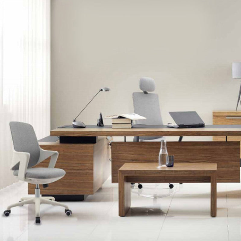 固定されたアームズデスクチェアモダンな調整可能なシート高さホイール付き人間工学に基づいたスイベルチェア