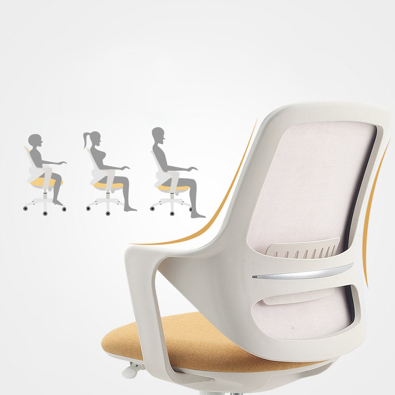 固定されたアームズデスクチェアモダンな調整可能なシート高さホイール付き人間工学に基づいたスイベルチェア