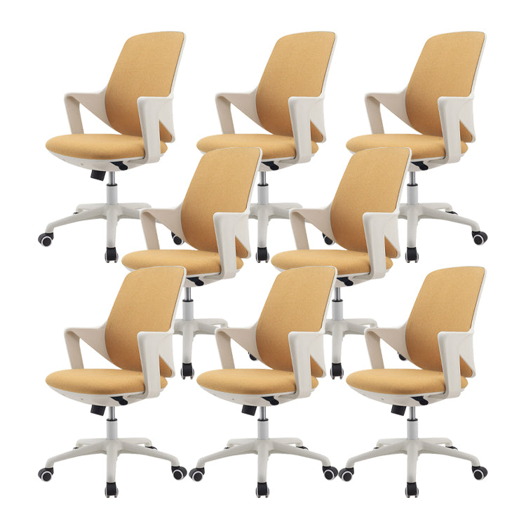 固定されたアームズデスクチェアモダンな調整可能なシート高さホイール付き人間工学に基づいたスイベルチェア