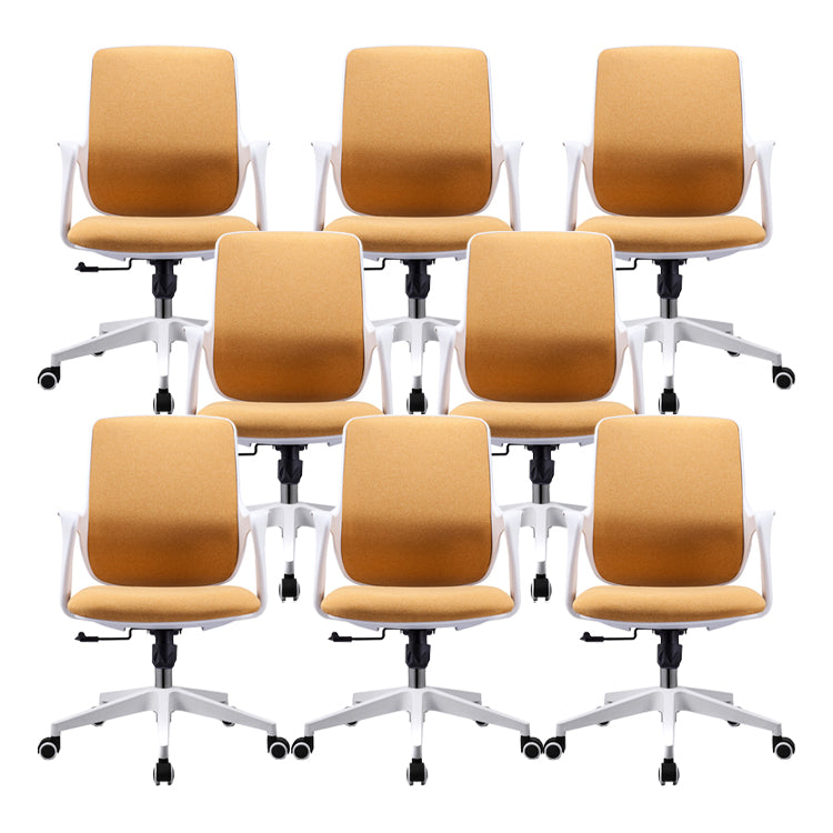 固定されたアームズデスクチェアモダンな調整可能なシート高さホイール付き人間工学に基づいたスイベルチェア