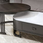 Glam Coffee Table Oval Nesting Nesting Coffee Table with Drawer Slate Cocktail Table Clearhalo 'Coffee & Accent Tables' 'Coffee Tables' 'coffee_tables' 'furn' 'furn_coffee_tables' 'Furniture' 'Living Room Furniture' 7141280