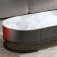 Glam Coffee Table Oval Nesting Nesting Coffee Table with Drawer Slate Cocktail Table Clearhalo 'Coffee & Accent Tables' 'Coffee Tables' 'coffee_tables' 'furn' 'furn_coffee_tables' 'Furniture' 'Living Room Furniture' 7141283