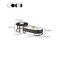 Glam Coffee Table Oval Nesting Nesting Coffee Table with Drawer Slate Cocktail Table Clearhalo 'Coffee & Accent Tables' 'Coffee Tables' 'coffee_tables' 'furn' 'furn_coffee_tables' 'Furniture' 'Living Room Furniture' 7141284