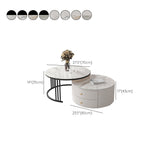 Slate Frame Stone Top Coffee Table Glam 2 Drawers Coffee Table Set