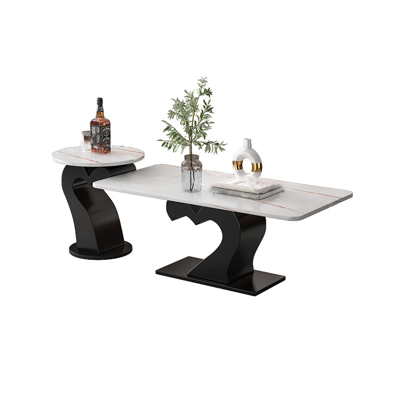 Tavolino astratto set tavolo da cocktail in pietra contemporanea