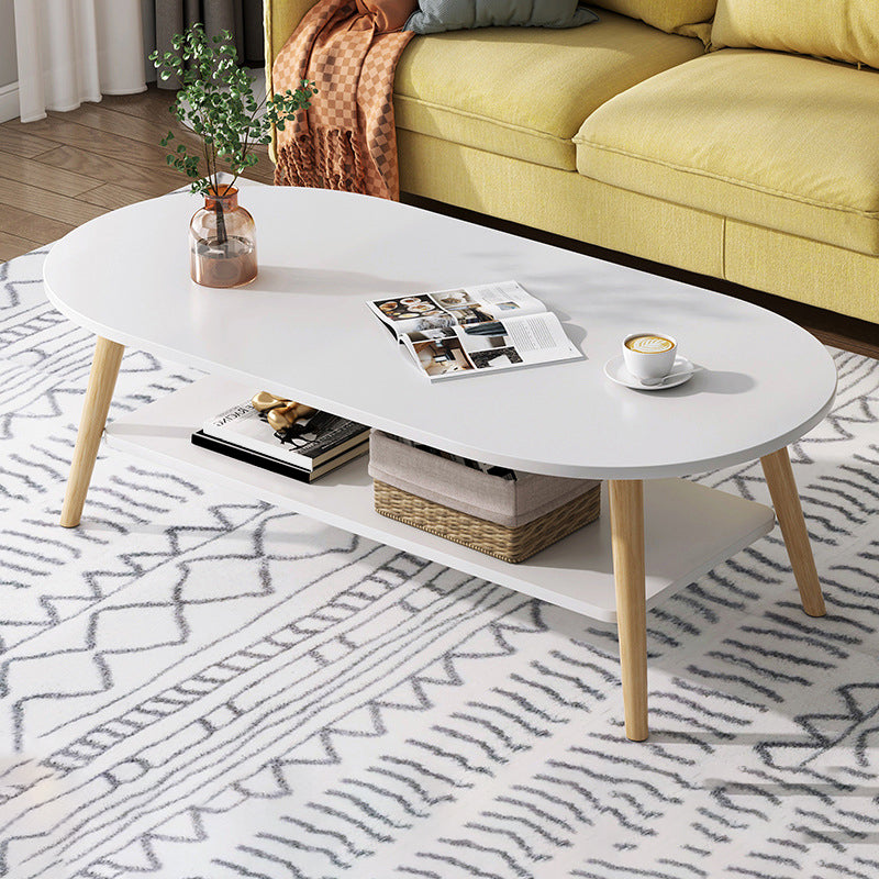 Wood Coffee Table Modern Single Coffee Table with with Storage Drawers Clearhalo 'Coffee & Accent Tables' 'Coffee Tables' 'coffee_tables' 'furn' 'furn_coffee_tables' 'Furniture' 'Living Room Furniture' 7141575